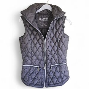Michael Kors Quilted Puffer Vest in Charcoal